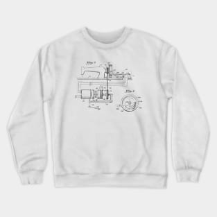 Driving Arrangements for Sewing Machine Vintage Patent Hand Drawing Crewneck Sweatshirt